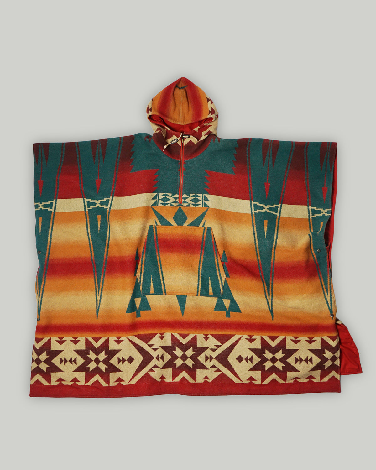 Native Patterned Reversible Poncho - 图片 3