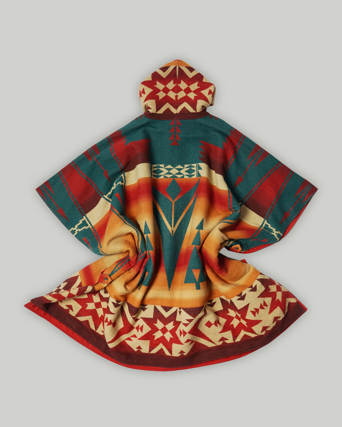 Native Patterned Reversible Poncho - 图片 4