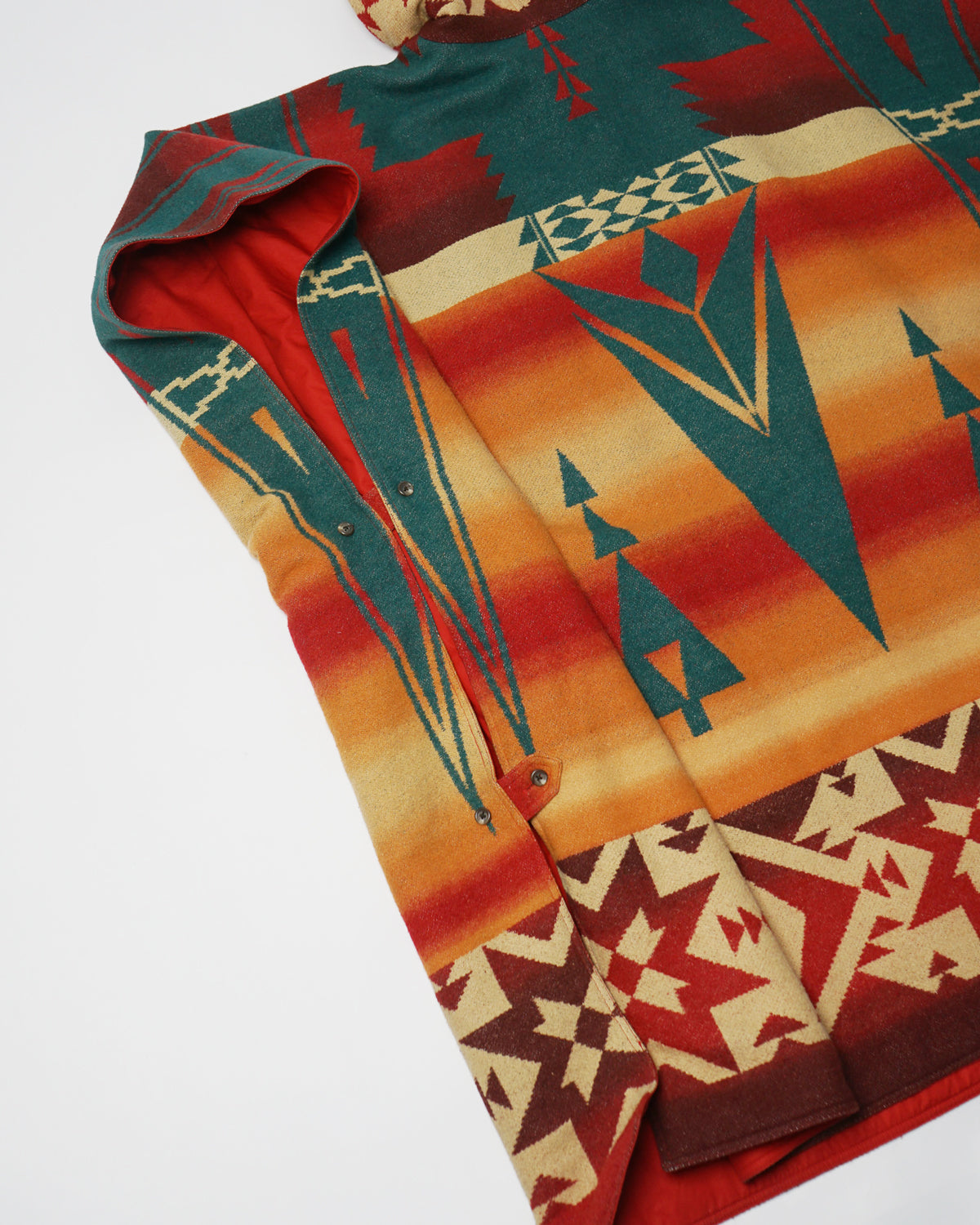 Native Patterned Reversible Poncho - 图片 6