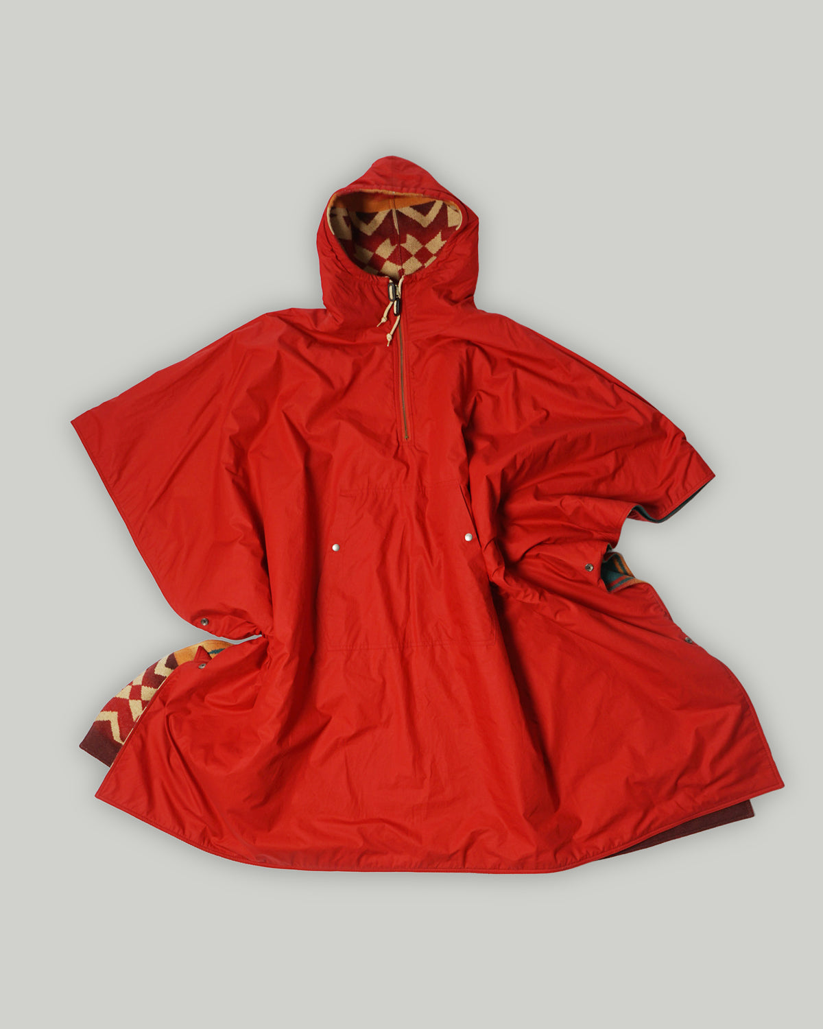 Native Patterned Reversible Poncho - 图片 2