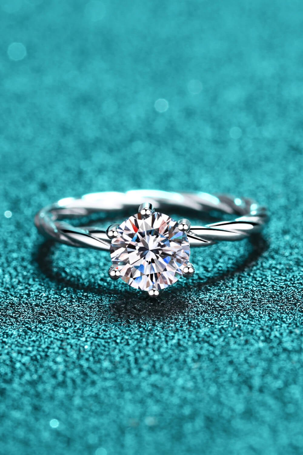 1 Carat Moissanite 6-Prong Twisted Ring - 图片 4