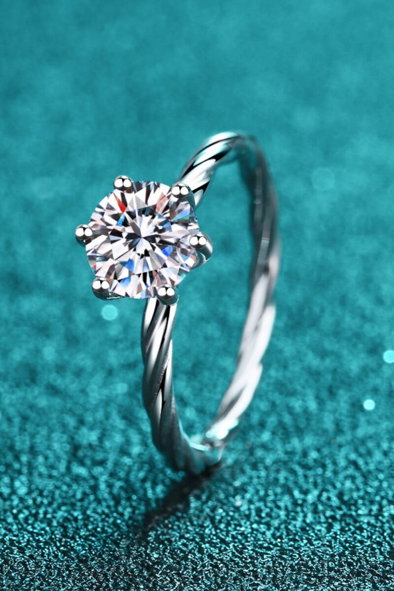 1 Carat Moissanite 6-Prong Twisted Ring - 图片 3