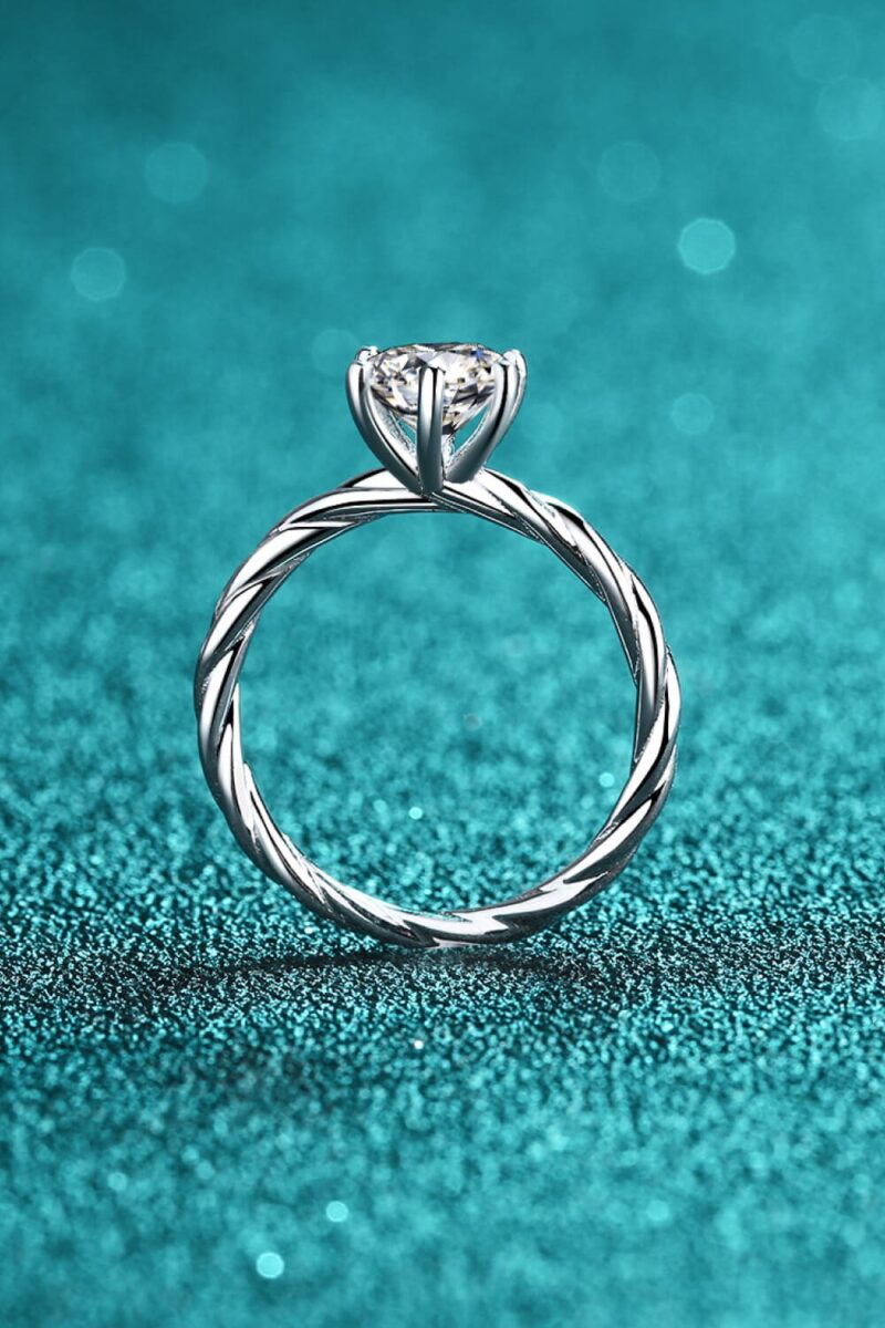 1 Carat Moissanite 6-Prong Twisted Ring - 图片 5