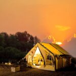 Inflatable Camping Tent With Pump, Glamping Tents, Easy Setup 4 Season Waterproof Windproof Outdoor Blow Up Tent, Luxury Cabin Tent With Mesh Windows & Doors Air Tents For Camping Adult