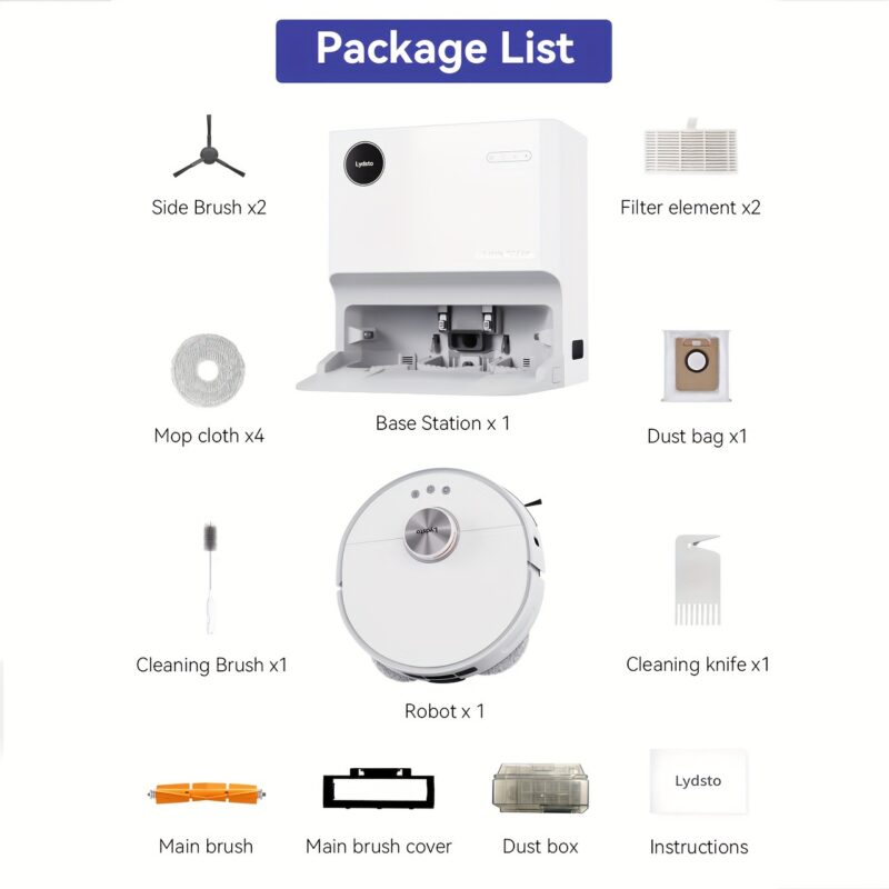 Lefant Robot Vacuum Cleaner & Mop Combo, 12000 Pa Strong Suction, 240-Min Runtime, LiDAR Smart Mapping, 2-in-1 Sweeper & Wet Mop with Auto Wash/Dry, Carpet/ Cleaning, Quiet 60dB, App Control, Self- Robot Vacuum for - 图片 22