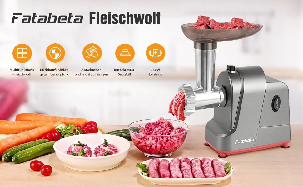 Electric Meat Grinder & Food Processor - Sausage Stuffer, Cookie Dough Mixer with 3 Stainless Steel Plates - Perfect for Home Kitchen - 图片 8