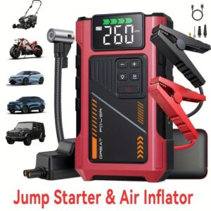 4000A portable wireless car inflation pump emergency start power supply