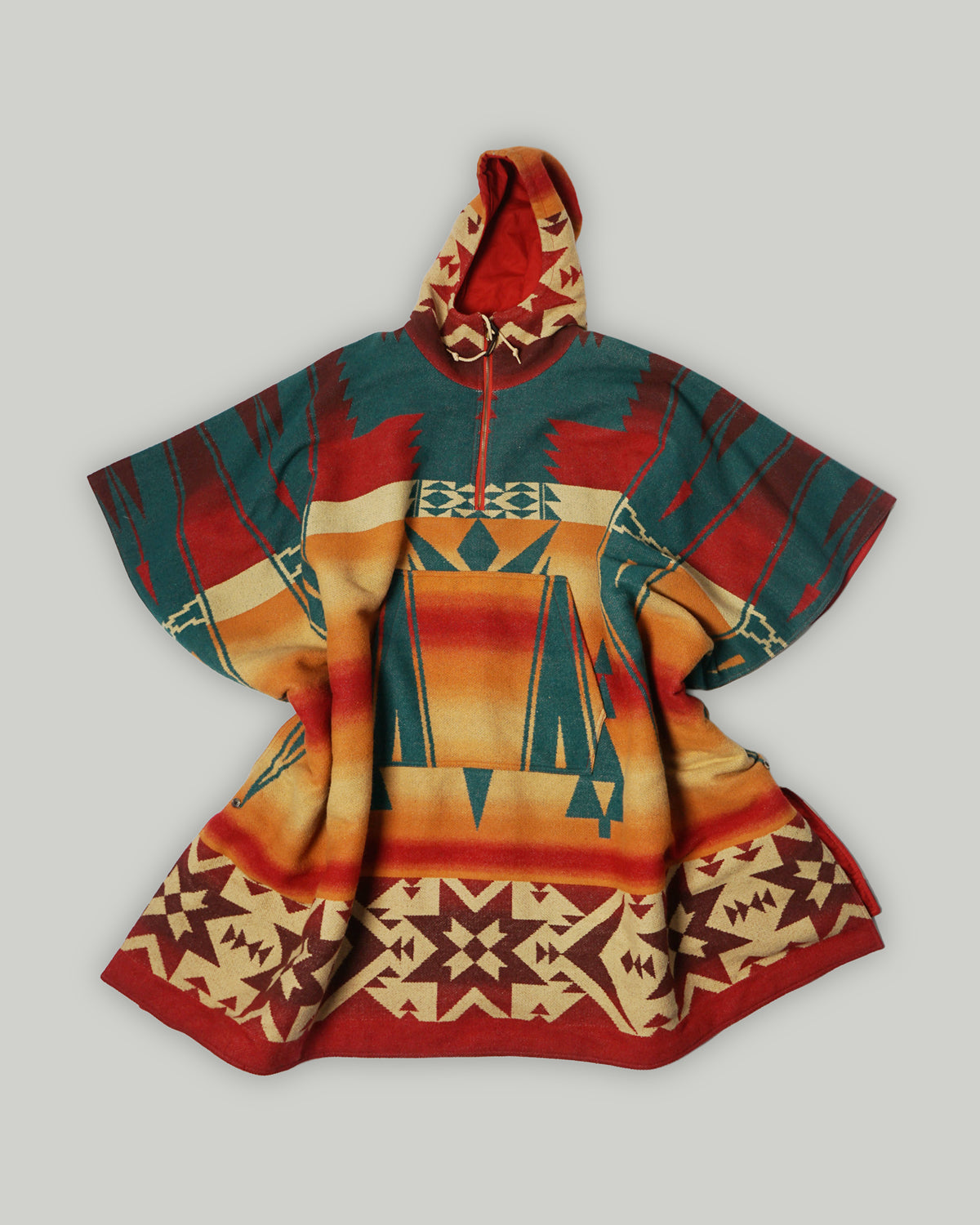 Native Patterned Reversible Poncho