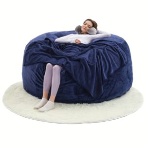 Giant 6-foot memory foam furniture bean bag (3 gifts: U-shaped pillow, blanket pillow, 6-foot carpet) - soft microfiber cover large sofa
