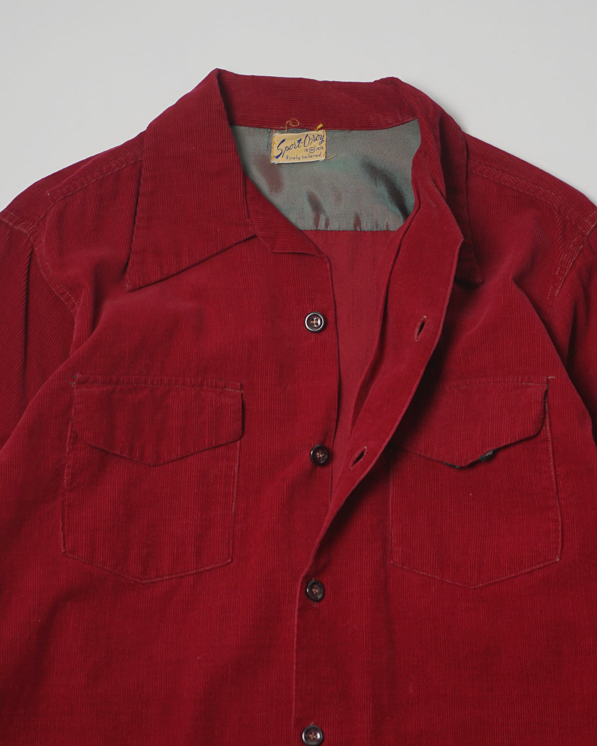 1940's Corduroy Open Collar Shirt - 图片 3