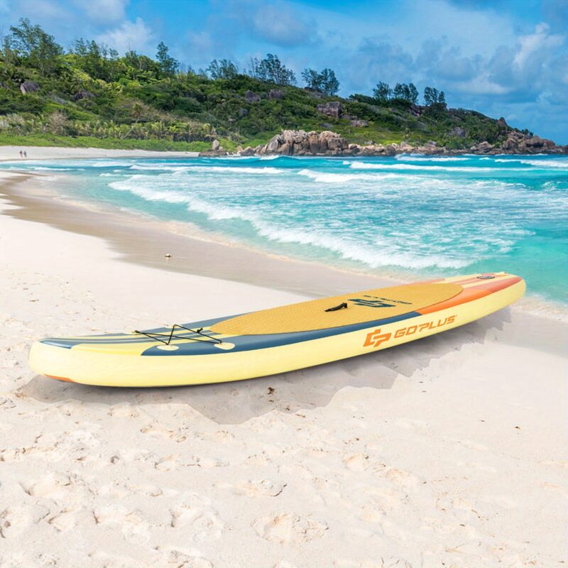 MULTIGOT 11" Inflatable Stand-Up Paddle Board Surfboard with Aluminum Paddle, Carry Bag, and Accessories - Durable Multi-Color PVC, Non-Slip EVA Deck, Adjustable Fins for All Skill Levels - 图片 18