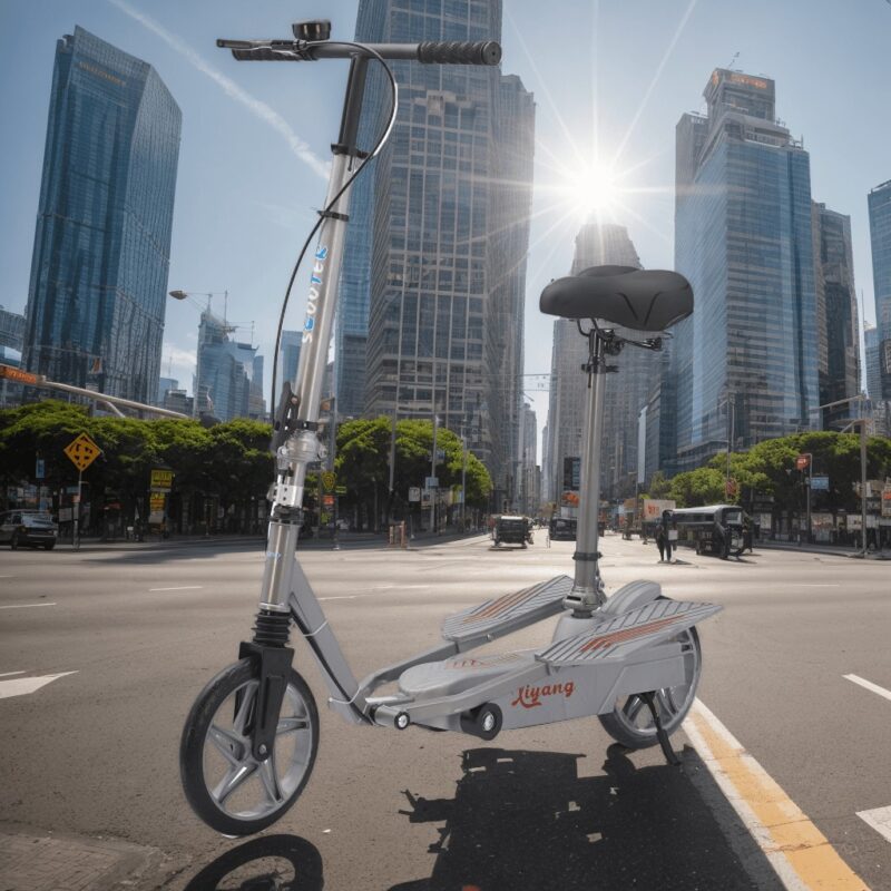 Newly Designed Fashionable Double-Wing Pedal Scooter - Foldable Two-Wheel Bicycle for Campus and Commuting, Black with Golden Accents, Wide Pedal, Super Load-Bearing, No Installation Required, Rear Disc Brake, Non-Electric, Commuter Scooter | Modern Scooter | Durable Construction, Scooter for Adults, Without Battery - 图片 7