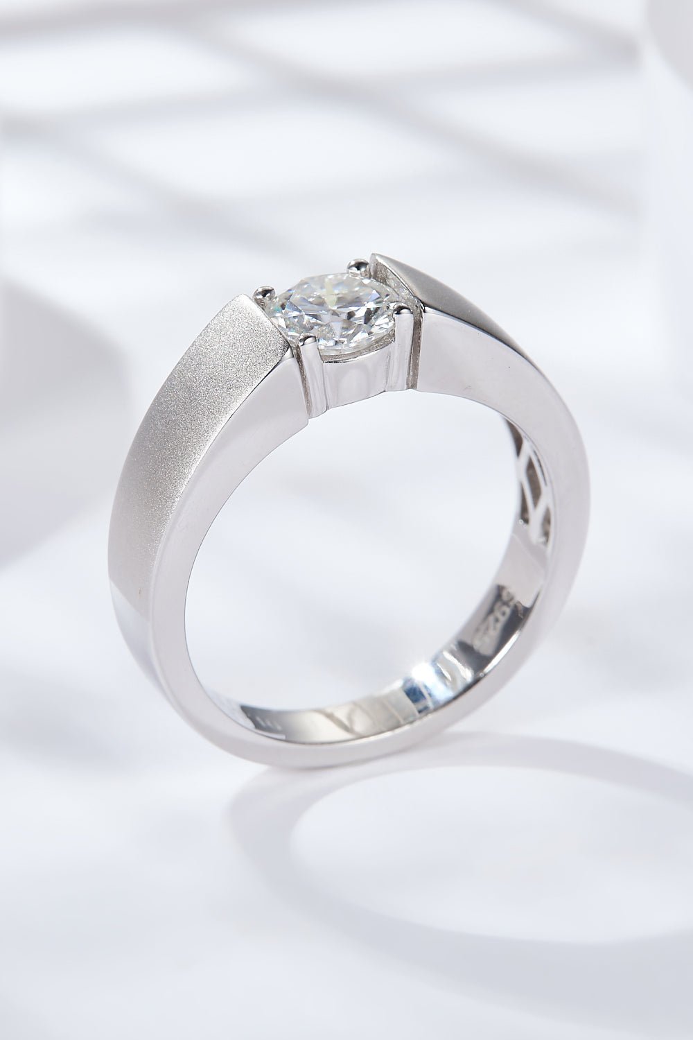 925 Sterling Silver I Carat Moissanite Ring - 图片 3