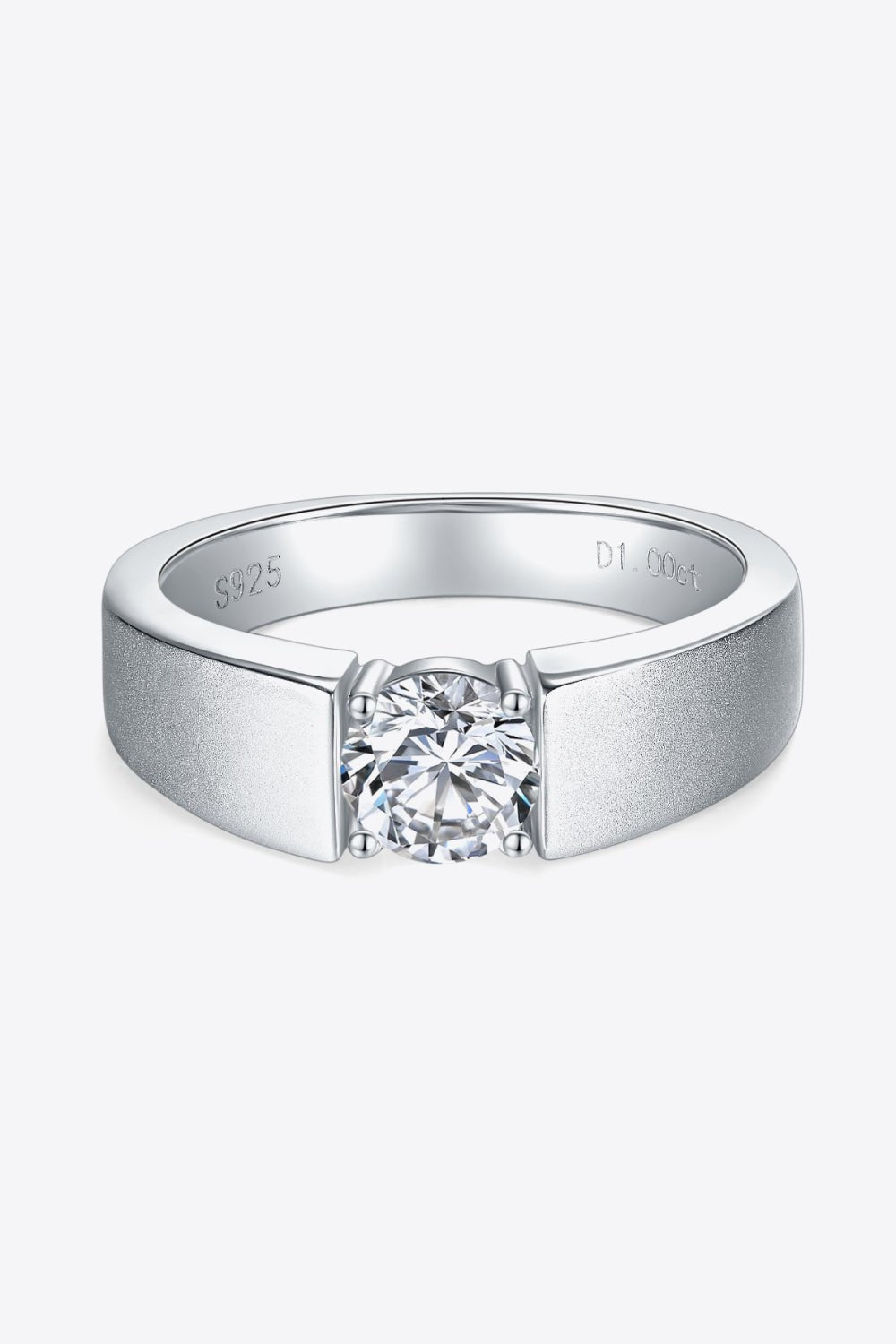 925 Sterling Silver I Carat Moissanite Ring - 图片 5