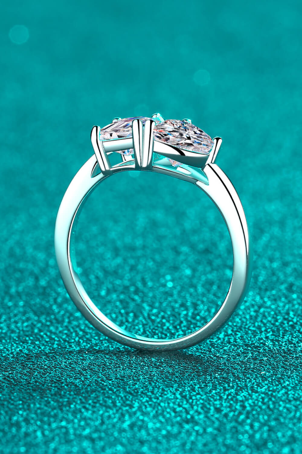 Rhodium-Plated 2 Carat Moissanite Ring - 图片 5
