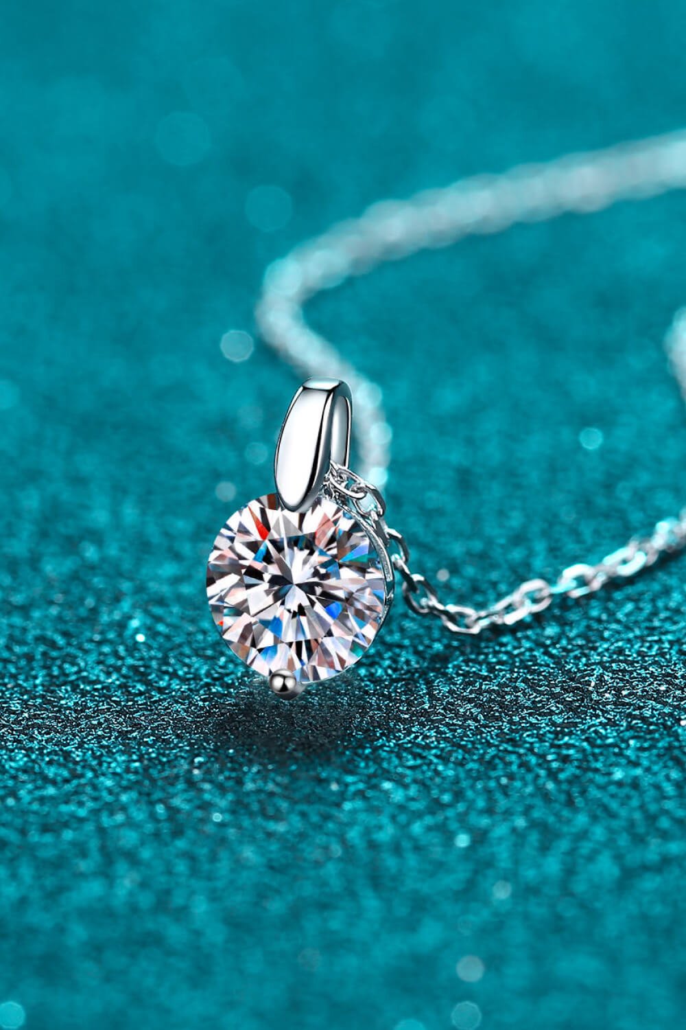 Minimalist 925 Sterling Silver Moissanite Pendant Necklace - 图片 5