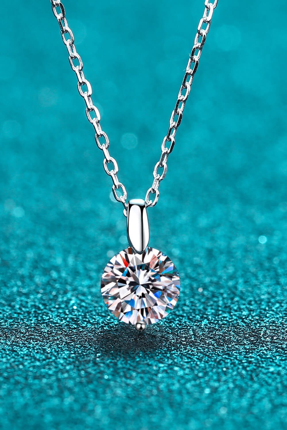 Minimalist 925 Sterling Silver Moissanite Pendant Necklace - 图片 3